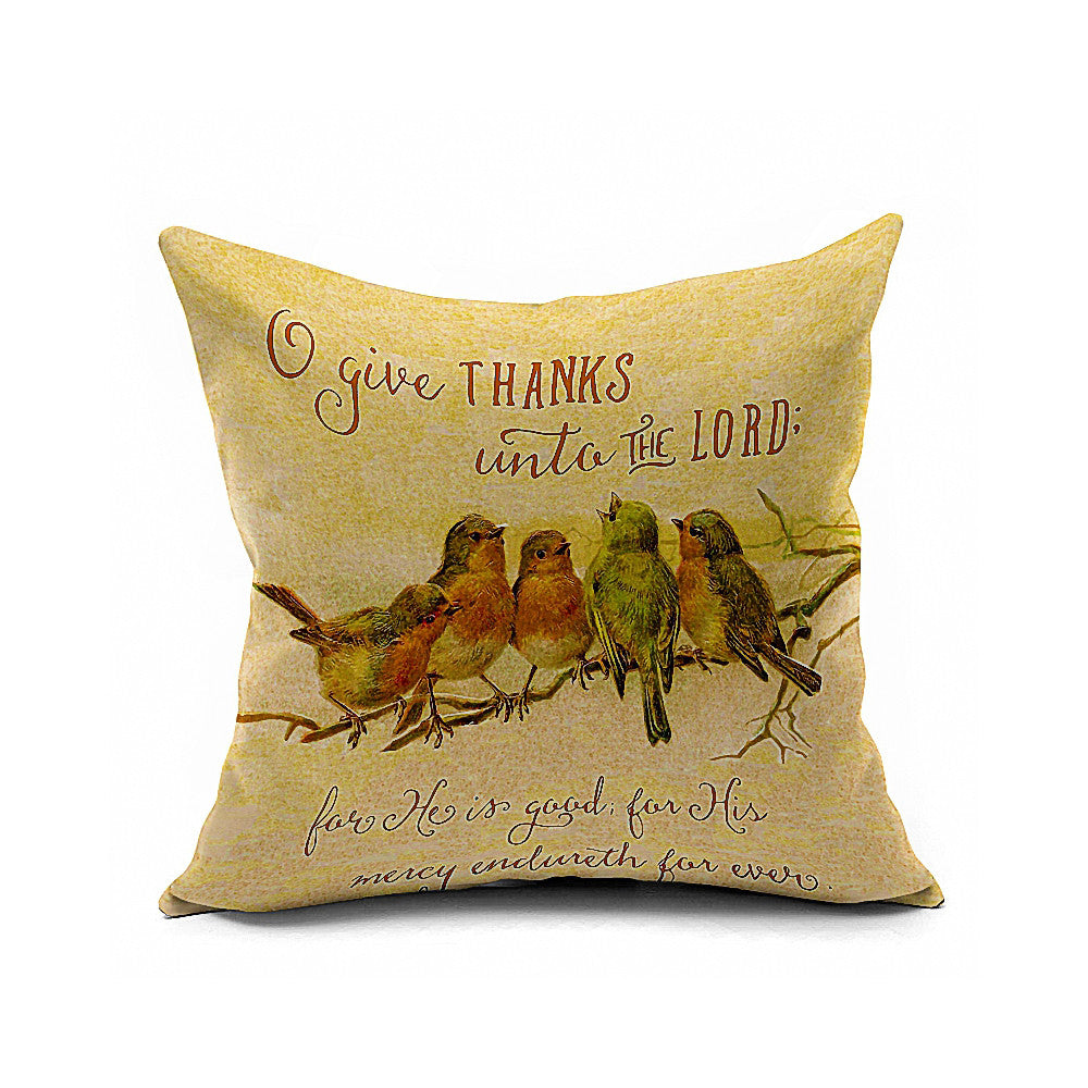 Cotton Flax Pillow Cushion Cover Flower Bird   HN064 - Mega Save Wholesale & Retail