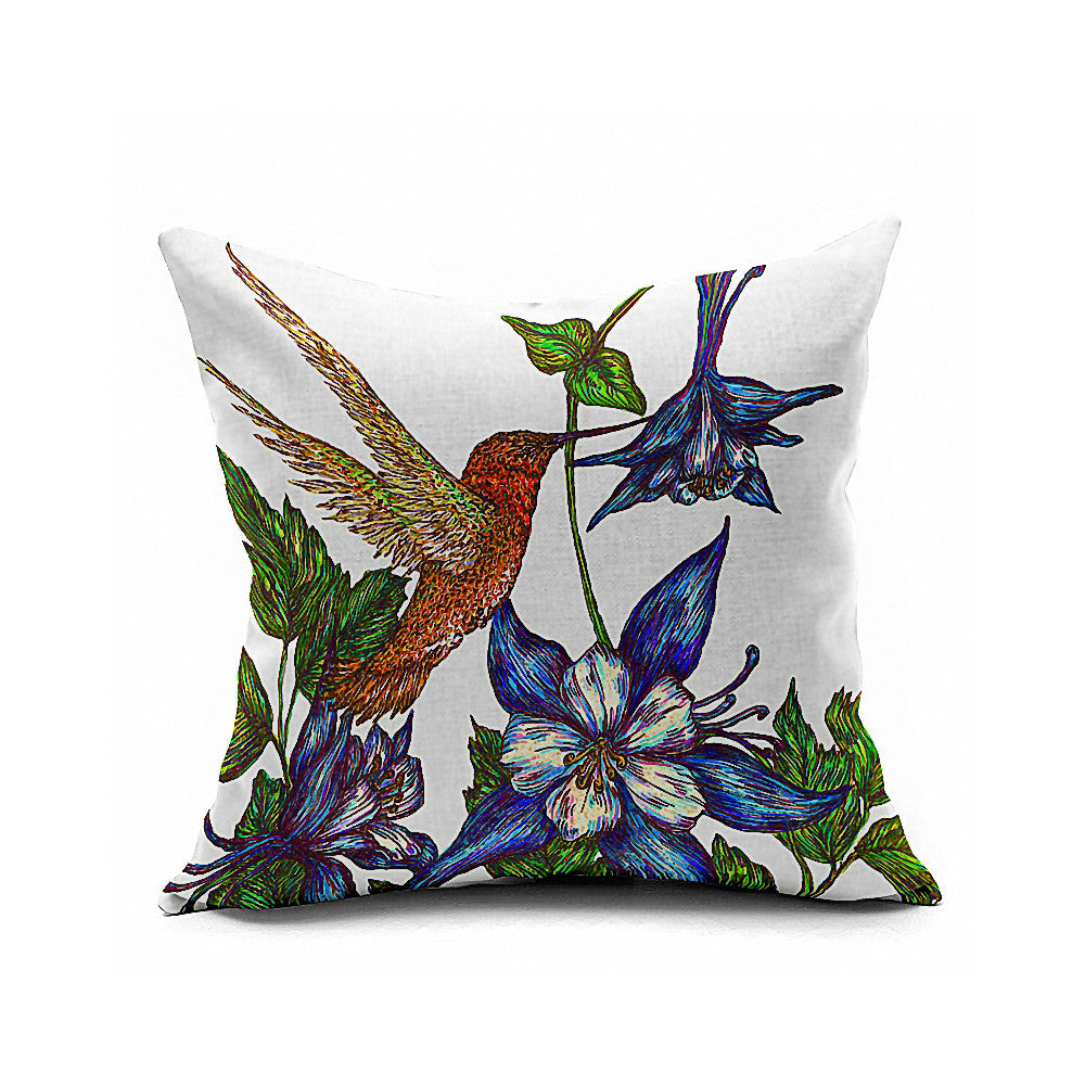 Cotton Flax Pillow Cushion Cover Flower Bird   HN093 - Mega Save Wholesale & Retail