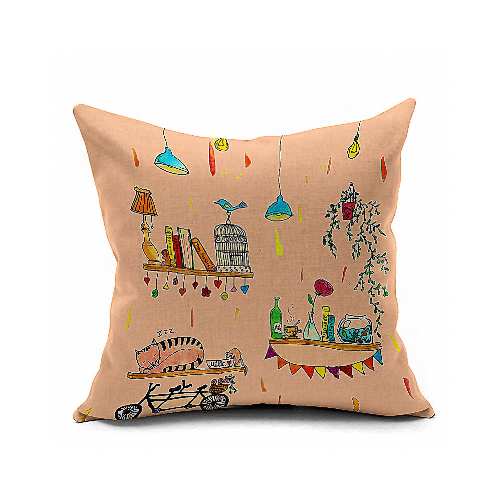 Cotton Flax Pillow Cushion Cover Flower Bird   HN096 - Mega Save Wholesale & Retail