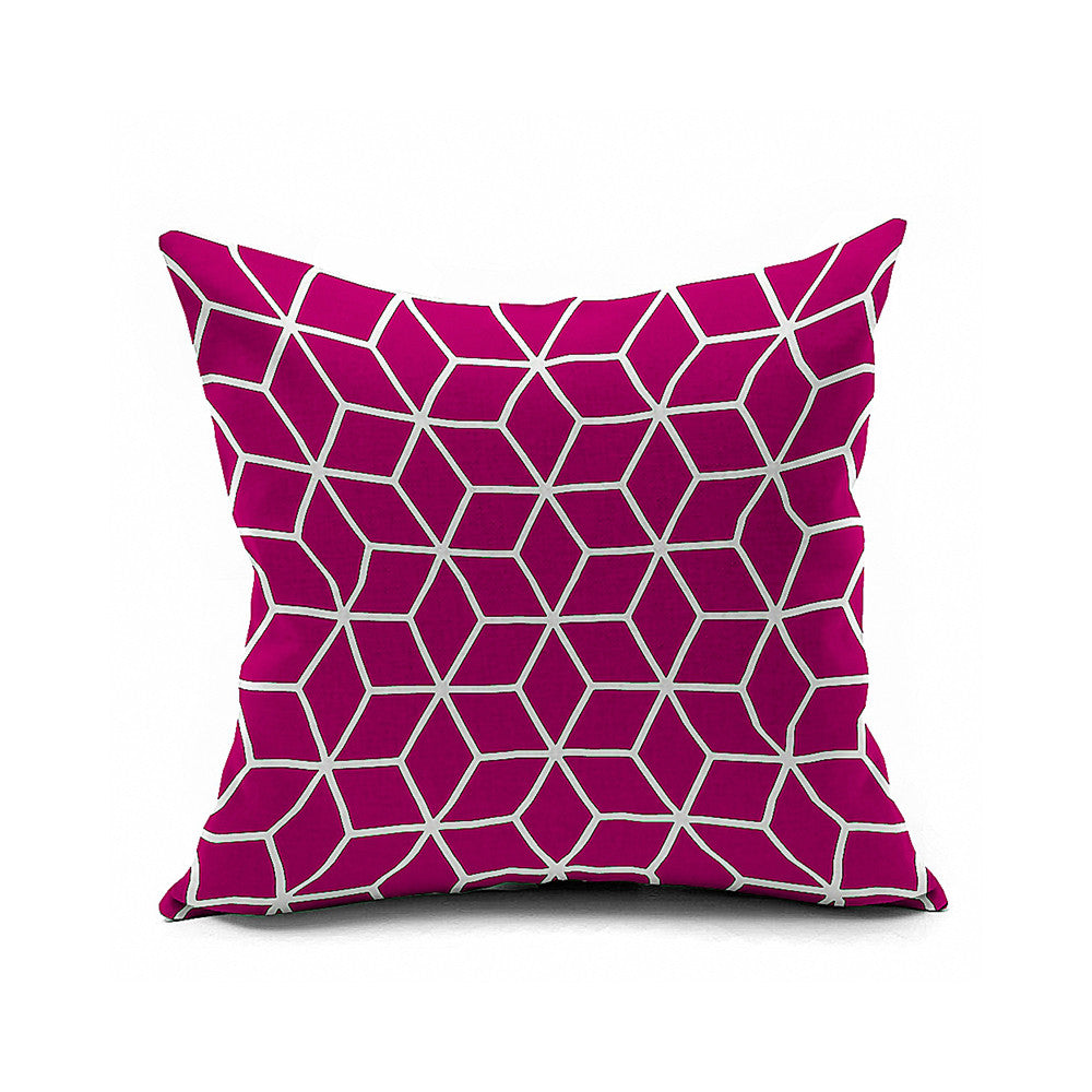 Cotton Flax Pillow Cushion Cover Geometry    JH262 - Mega Save Wholesale & Retail