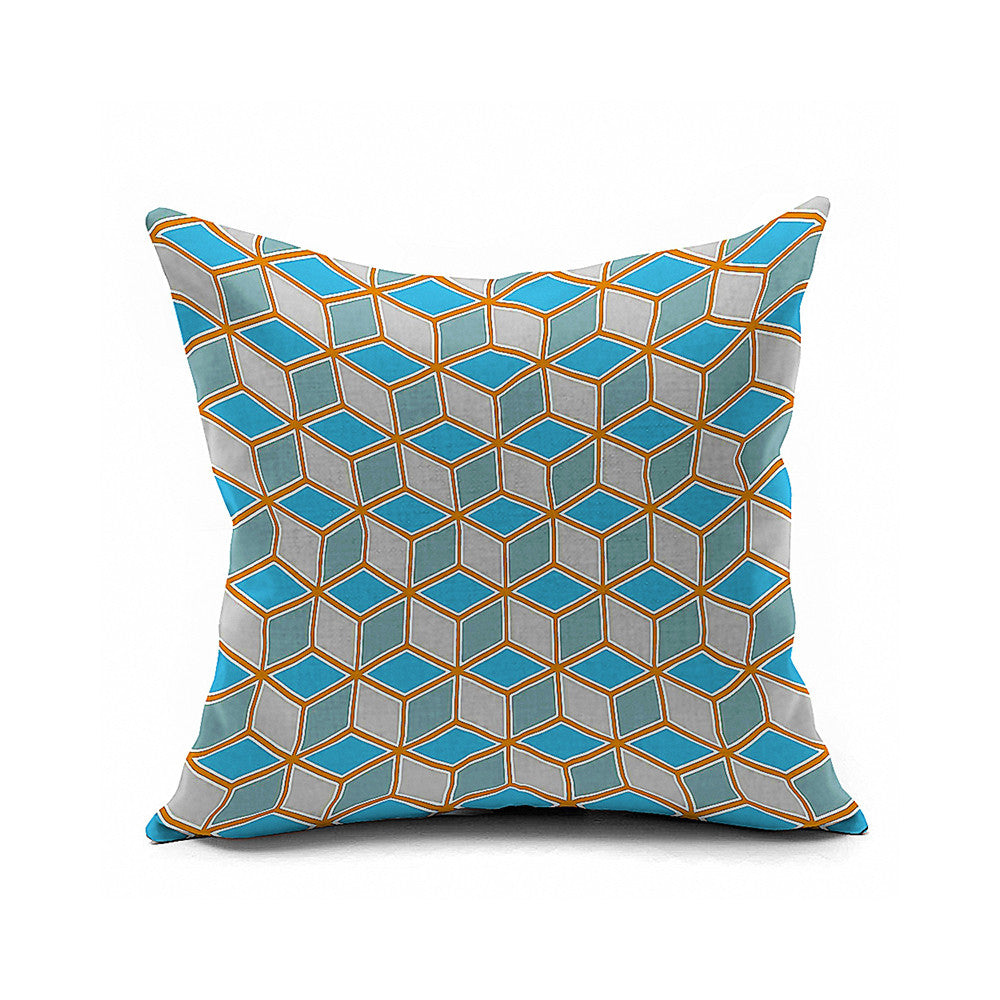Cotton Flax Pillow Cushion Cover Geometry    JH282 - Mega Save Wholesale & Retail