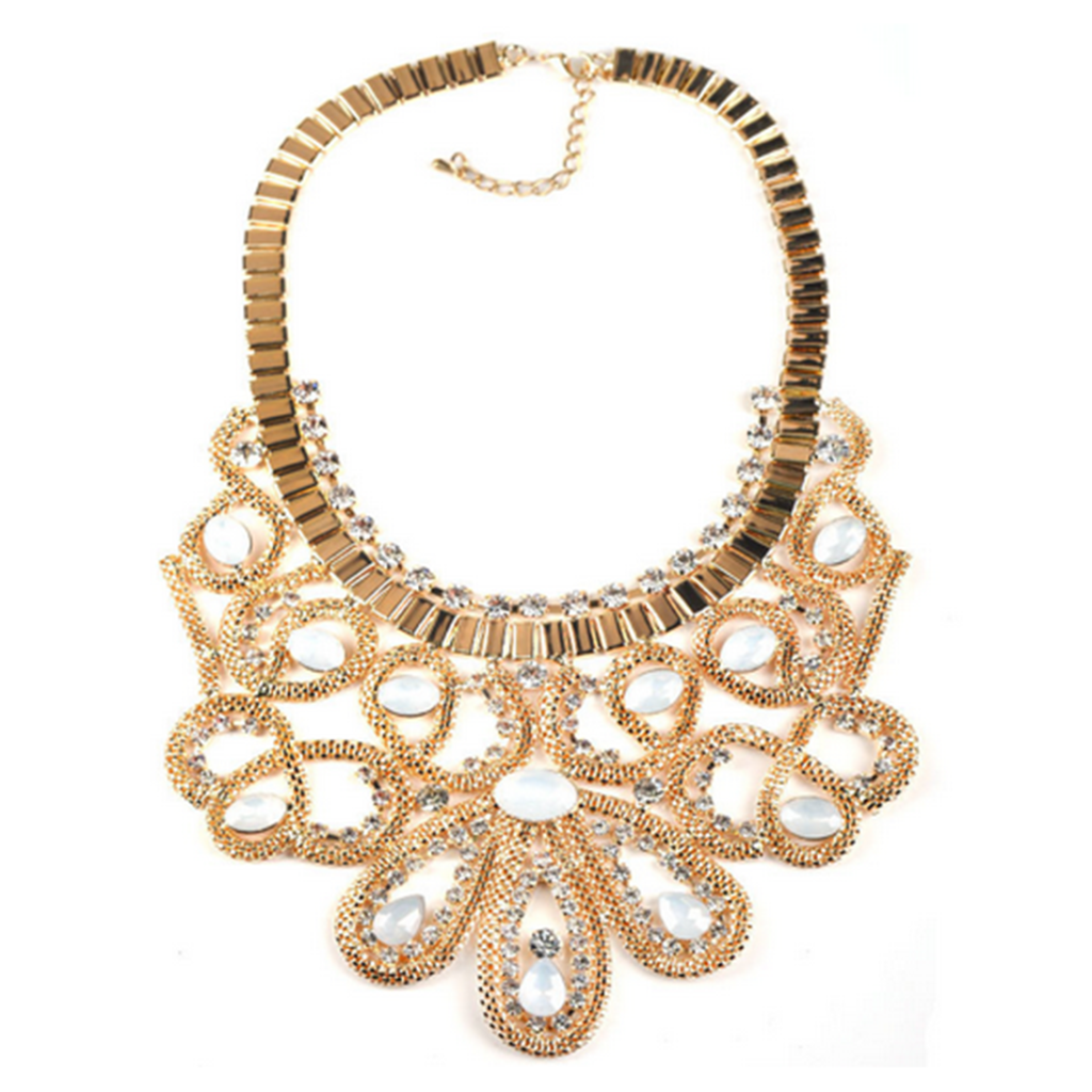 European Fashionable Big Brand Necklace Snake Bone Necklace Black Jewelry Vintage Exaggerated Woman Necklace   golden - Mega Save Wholesale & Retail