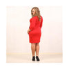 European Big Size Sexy Rivet Button Knot Dress Pure Color Professional Woman Attire - Mega Save Wholesale & Retail - 3