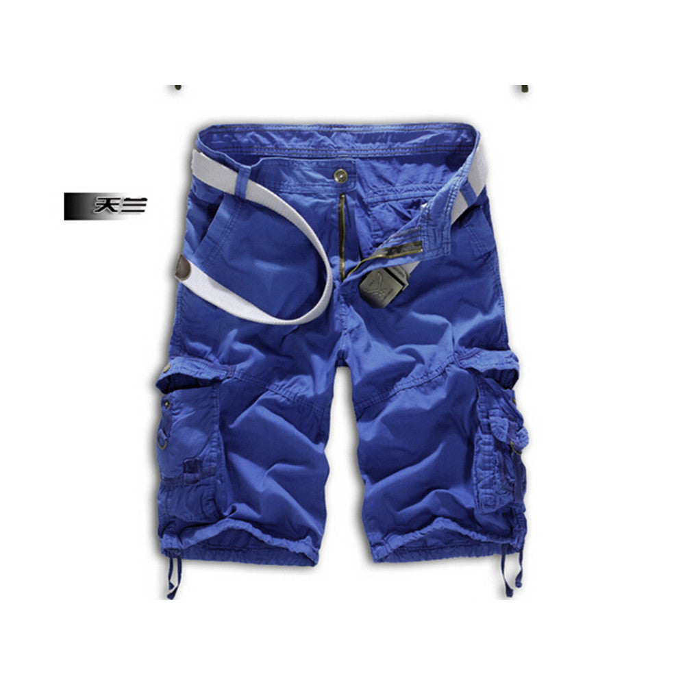 Fashion Mens Work Trousers Military Army Cargo Camo Combat Multi-pocket Pants   Sky blue - Mega Save Wholesale & Retail