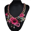 European Big Brand Ornament Crystal Flower Woman Necklace Woman Short Sweater Necklace   green - Mega Save Wholesale & Retail - 3
