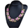 European Necklace European Exaggerated Clavicle Necklace Crystal Gemstone Short Necklace Ornament   rose red - Mega Save Wholesale & Retail - 1