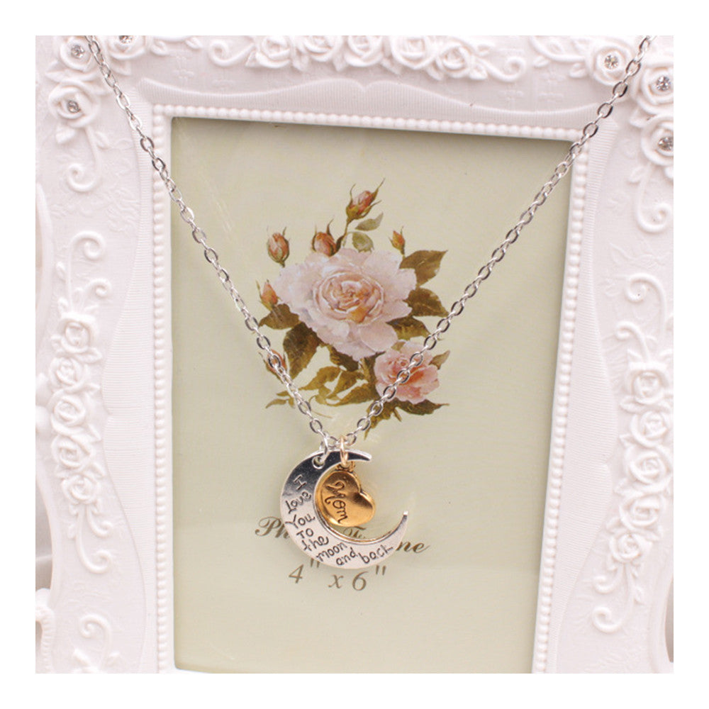 X329 love Valentine's Day love couple of European and American moon necklace ebay jewelry supply   MOM SILVER - Mega Save Wholesale & Retail - 1