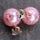 Korean version of the double-sided printing zircon pearl earrings earrings earrings Europe and America to spread the commodity wholesale fashion jewelry female  PINK