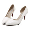 Thin Shoes Pointed Middle Heel Women Shoes   white  35 - Mega Save Wholesale & Retail