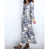 hotsale vintage blue and white porcelain printed dress long casual dress M - Mega Save Wholesale & Retail - 2