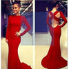Sexy Women Backless Prom Gown Bodycon Ball Party Evening Formal Maxi Long Dress Red - Mega Save Wholesale & Retail - 1