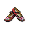 Vintage Embroidered Flat Ballet Ballerina Cotton Mary Jane Chinese Shoes for Women in Gorgeous Red Floral Design - Mega Save Wholesale & Retail - 3