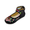 Vintage Embroidered Flat Ballet Ballerina Black Cotton Mary Jane Chinese Shoes for Women in Beautiful Floral Designs - Mega Save Wholesale & Retail - 4
