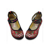 Vintage Embroidered Flat Ballet Ballerina Cotton Chinese Fashion Shoes for Women in Vibrant Red Floral Design - Mega Save Wholesale & Retail - 1