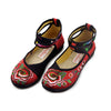 Vintage Embroidered Flat Ballet Ballerina Cotton Chinese Fashion Shoes for Women in Vibrant Red Floral Design - Mega Save Wholesale & Retail - 3