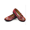 Vintage Chinese Embroidered Flat Ballet Ballerina Cotton Mary Jane Shoes for Women in Ventilated Red Floral Design - Mega Save Wholesale & Retail - 3