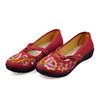 Vintage Chinese Embroidered Flat Ballet Ballerina Cotton Mary Jane Shoes for Women in Ventilated Red Floral Design - Mega Save Wholesale & Retail - 2