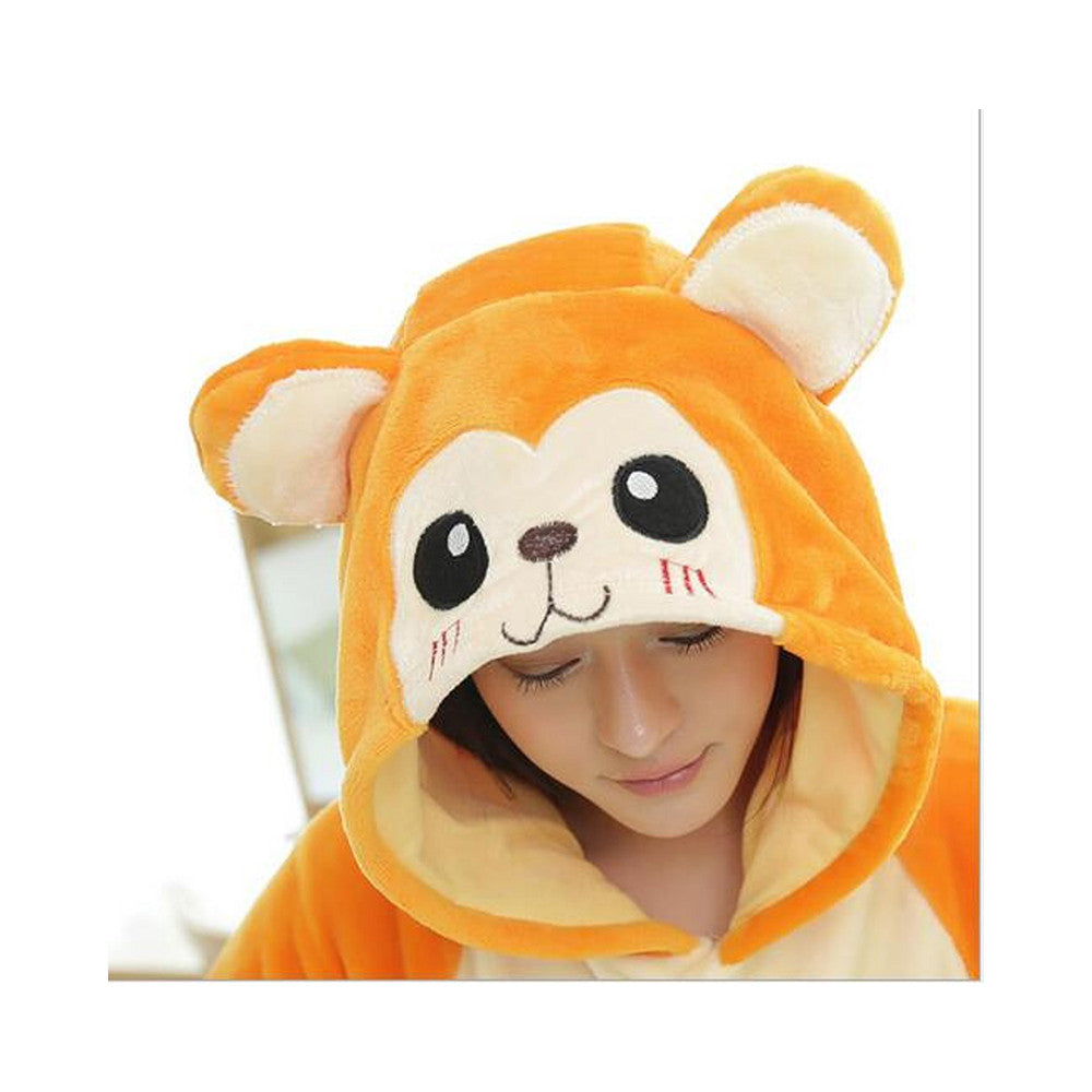 Unisex Adult Pajamas Cosplay Costume Animal Onesie Sleepwear Suit     Monkey - Mega Save Wholesale & Retail