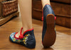 Vintage Chinese Embroidered Flat Ballet Womens Mary Jane Shoes in Cotton Blue Floral Ballerina Design - Mega Save Wholesale & Retail - 4