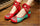 Chinese Embroidered Flat Ballet Ballerina Cotton Mary Jane Ladies Shoes for Women in Red & Green Floral Design - Mega Save Wholesale & Retail - 3