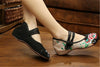 Chinese Embroidered Floral Shoes Women Ballerina Mary Jane Flat Ballet Cotton Loafer Black - Mega Save Wholesale & Retail - 5