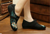 Chinese Embroidered Flat Ballet Ballerina Cotton Black Mary Janes Shoes for Women in Floral Design - Mega Save Wholesale & Retail - 5
