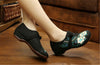 Chinese Embroidered Flat Ballet Ballerina Cotton Black Mary Janes Shoes for Women in Floral Design - Mega Save Wholesale & Retail - 2