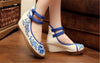 Chinese Mary Jane Shoes in Beautiful Blue Embroidery & Ankle Straps with Floral Patterns - Mega Save Wholesale & Retail - 5