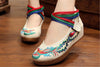Traditional Embroidered Cotton Elevator Chinese Red Shoes in Colorful Ankle Straps & Bird Design - Mega Save Wholesale & Retail - 5