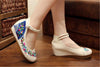 Chinese Embroidered Shoes Women Ballerina  Cotton Elevator shoes embroidered fan White - Mega Save Wholesale & Retail - 3