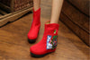 Chinese Velvet Red Elevator Embroidered Boots for Women in Colorful Geometric Designs - Mega Save Wholesale & Retail - 4