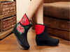 Chinese Embroidered Velvet Black Elevator Tall Women’s Singles Boots in Colorful Floral Designs - Mega Save Wholesale & Retail - 2