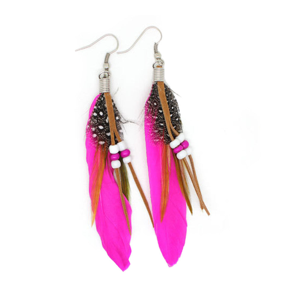 AliExpress Ebey sources of foreign trade fashion Boximiya multicolor meters living feather earrings wholesale   ROSE - Mega Save Wholesale & Retail - 1