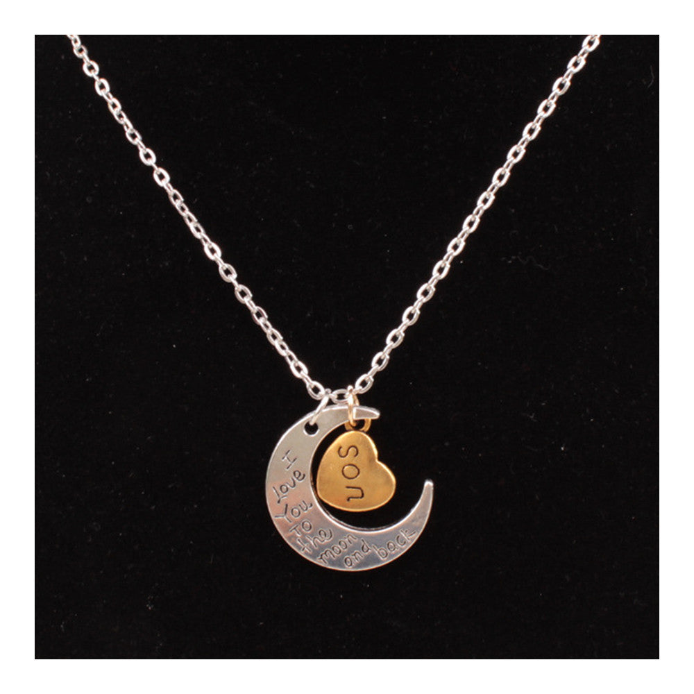 X329 love Valentine's Day love couple of European and American moon necklace ebay jewelry supply   SON SILVER - Mega Save Wholesale & Retail