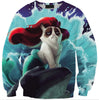 Womens Mens 3D Print Realistic Space Galaxy Animals Hoodie Sweatshirt Top Jumper Cat in the wind SWS0198 - Mega Save Wholesale & Retail