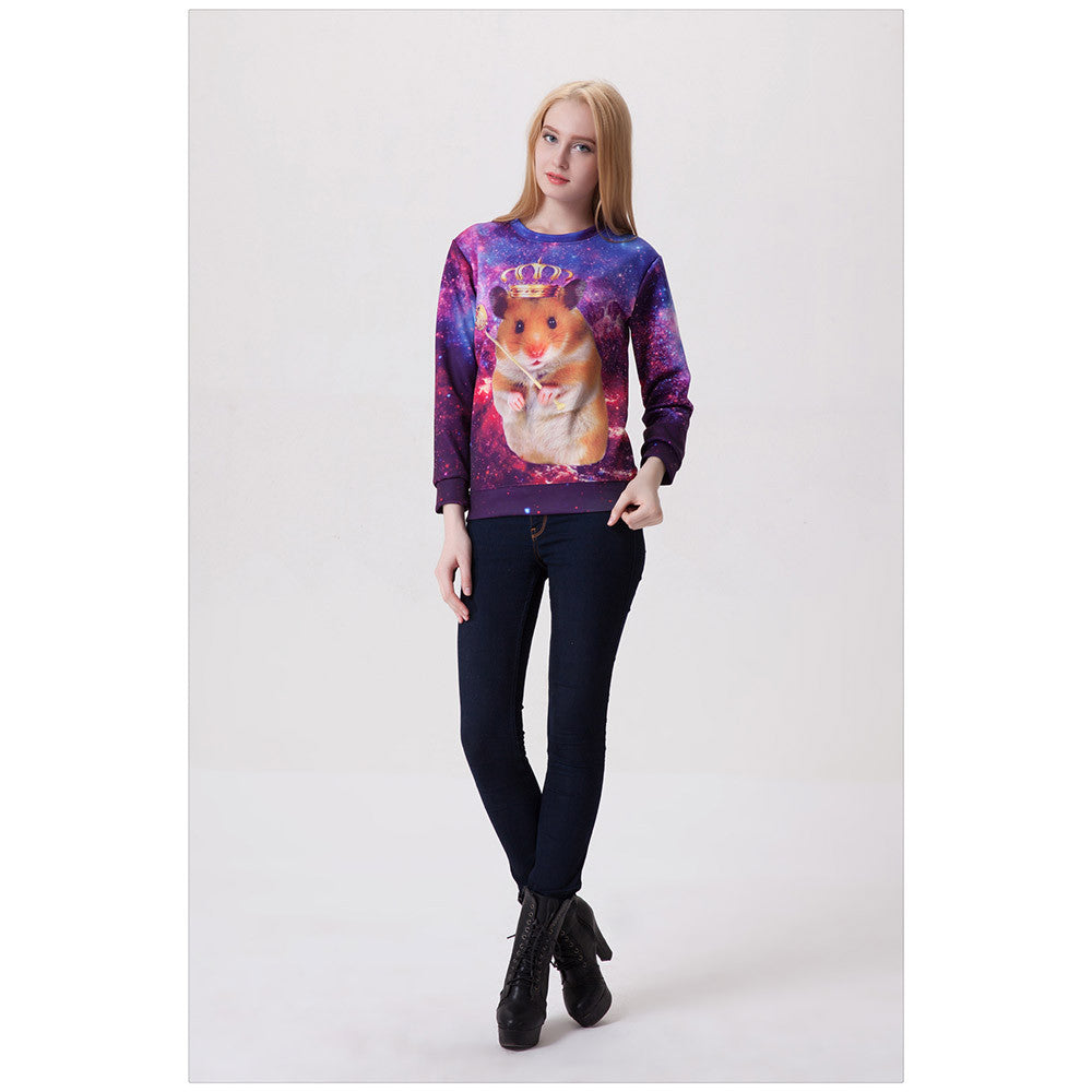 Womens Mens 3D Print Realistic Space Galaxy Animals Hoodie Sweatshirt Top Jumper Sws-0053 - Mega Save Wholesale & Retail