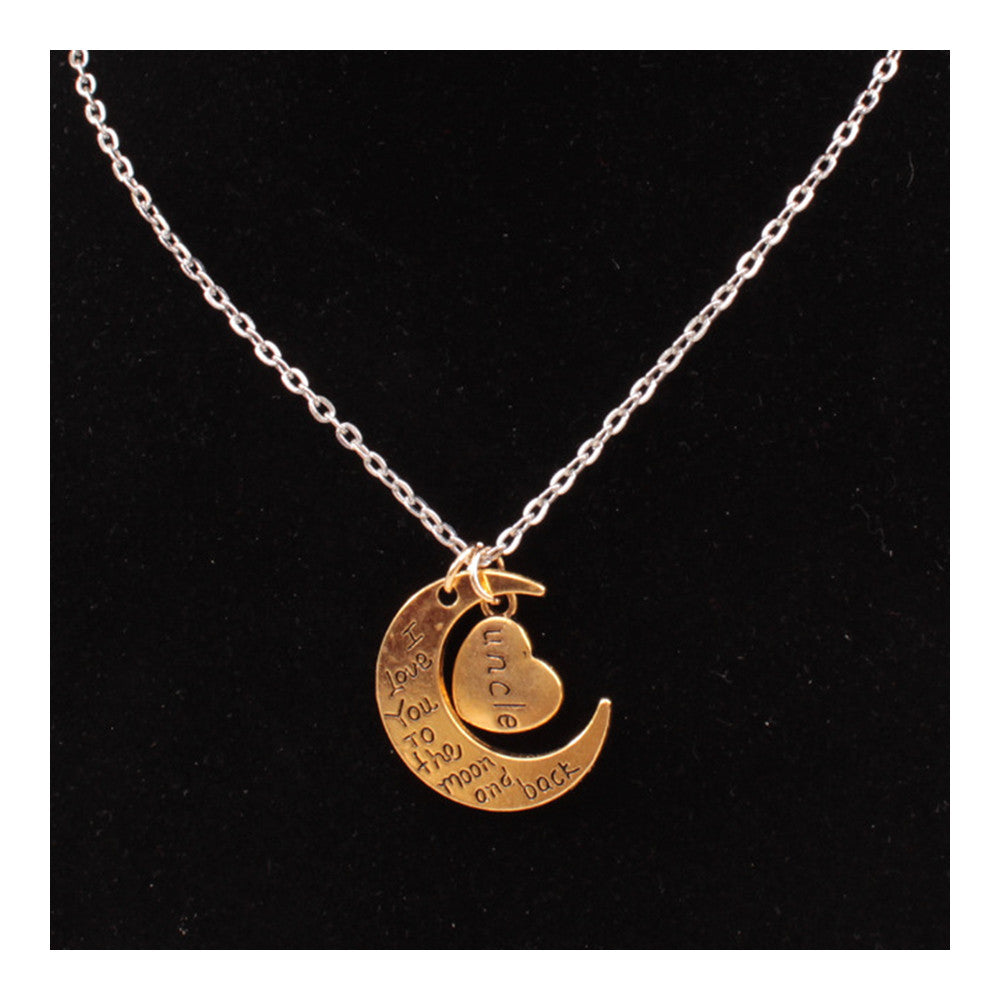 X329 love Valentine's Day love couple of European and American moon necklace ebay jewelry supply   UNCLE GOLD - Mega Save Wholesale & Retail