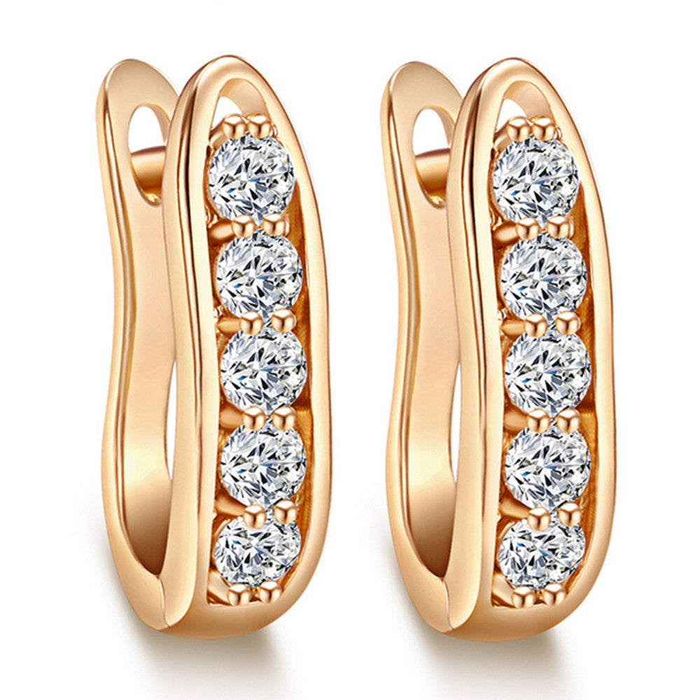 Delicate U Shape Zircon Diamanted Earrings - Mega Save Wholesale & Retail - 1