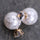 Korean version of the double-sided printing zircon pearl earrings earrings earrings Europe and America to spread the commodity wholesale fashion jewelry female  WHITE - Mega Save Wholesale & Retail - 1