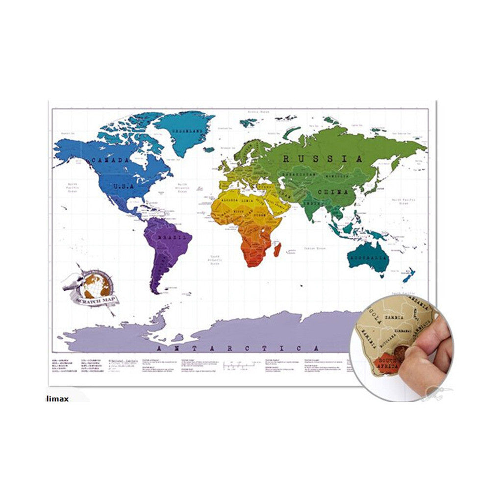 Large Deluxe Scratch Off World Map Poster Personalised Travel Vacation Log Gift - Mega Save Wholesale & Retail