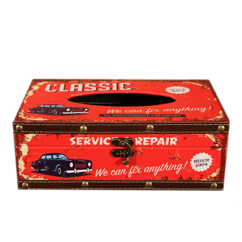 zakka England Vintage PU Leather Tissue Box   ZJH-3red - Mega Save Wholesale & Retail - 1