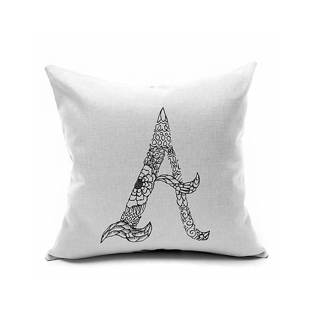 Cotton Flax Pillow Cushion Cover Letter   ZM032 - Mega Save Wholesale & Retail