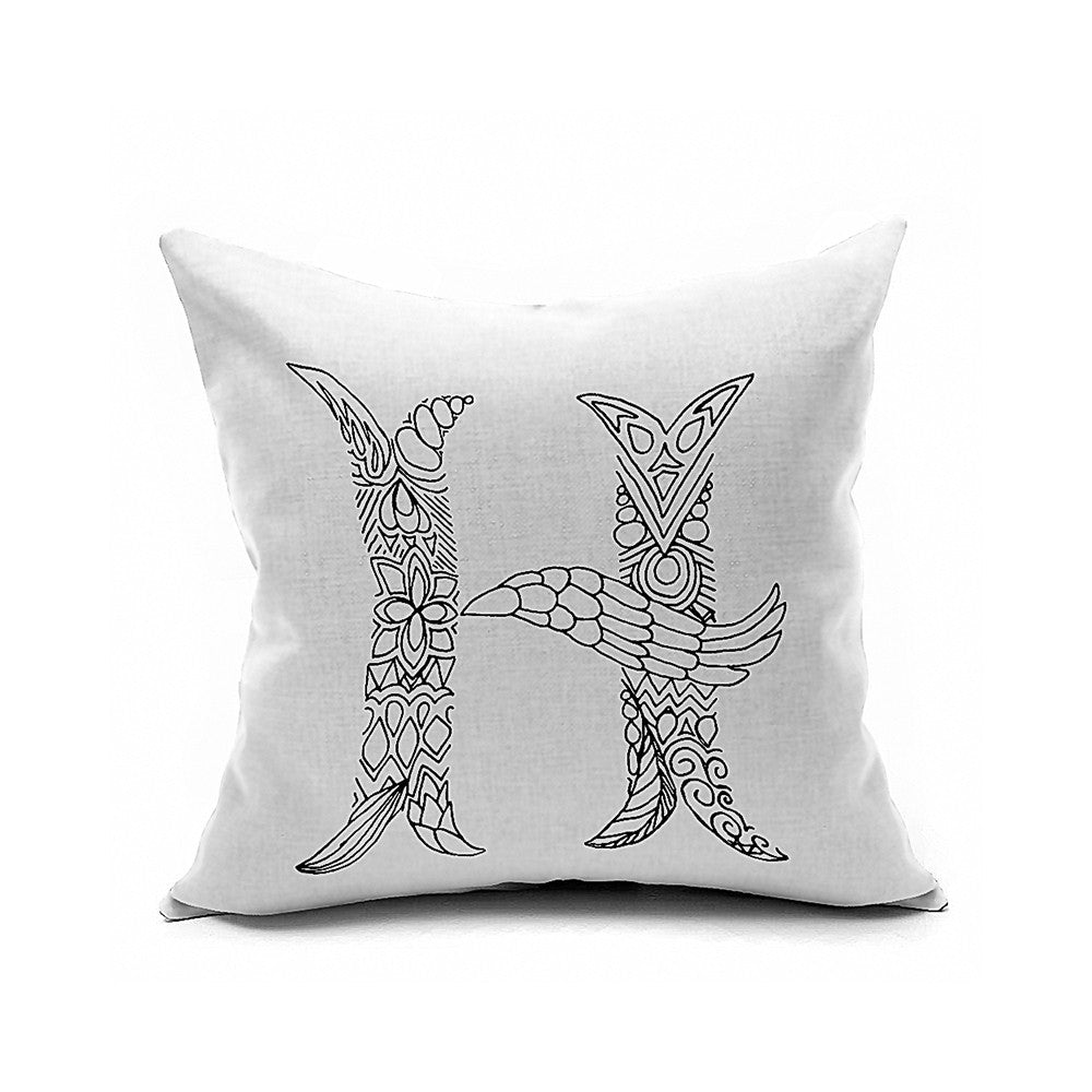 Cotton Flax Pillow Cushion Cover Letter   ZM035 - Mega Save Wholesale & Retail