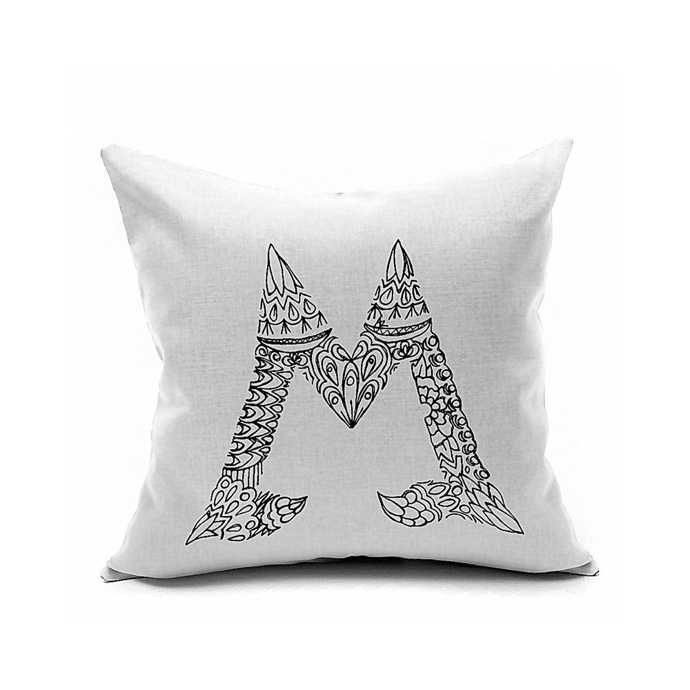 Cotton Flax Pillow Cushion Cover Letter   ZM039 - Mega Save Wholesale & Retail