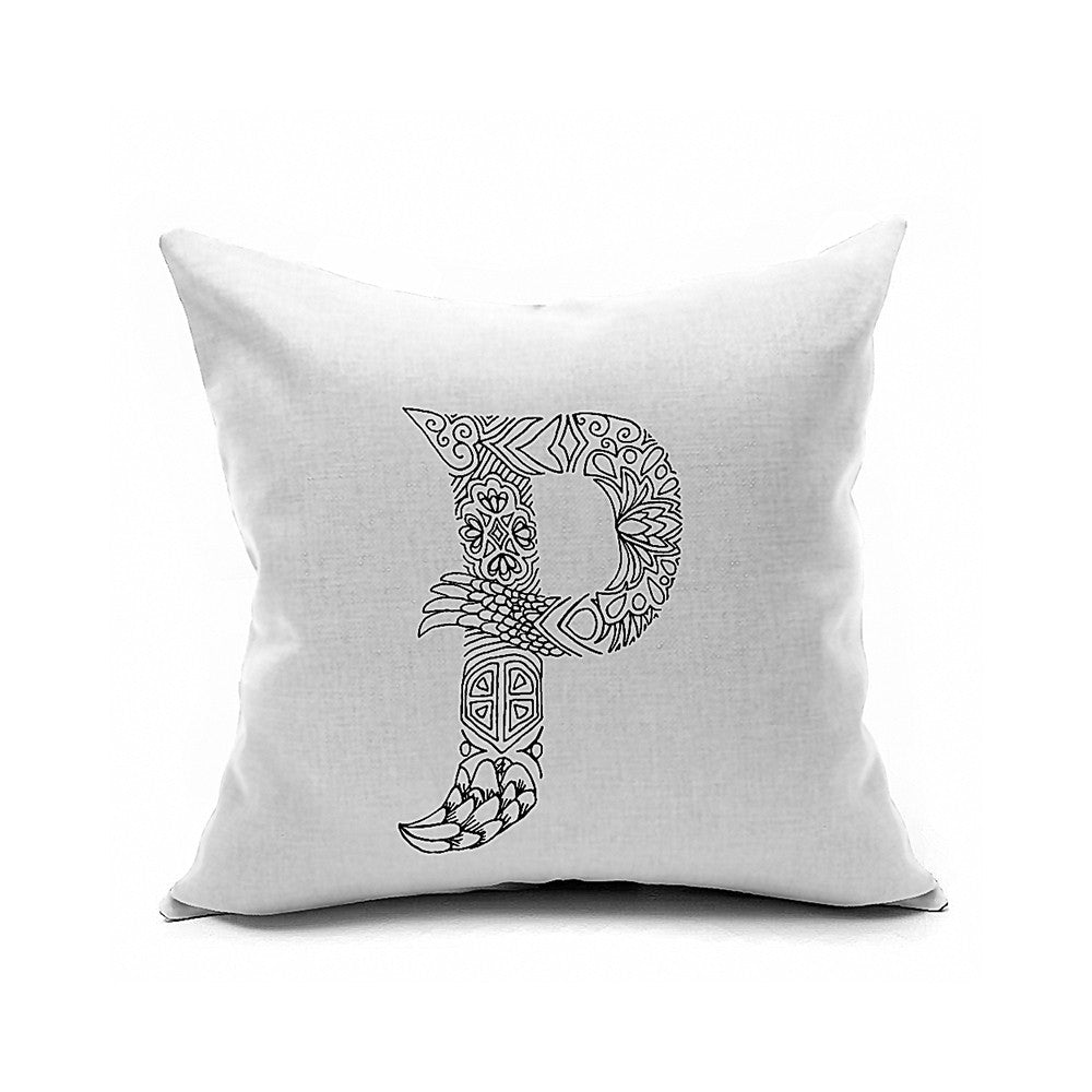 Cotton Flax Pillow Cushion Cover Letter   ZM042 - Mega Save Wholesale & Retail