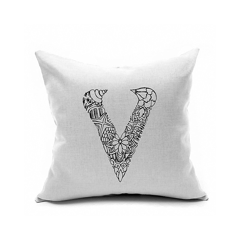 Cotton Flax Pillow Cushion Cover Letter   ZM047 - Mega Save Wholesale & Retail