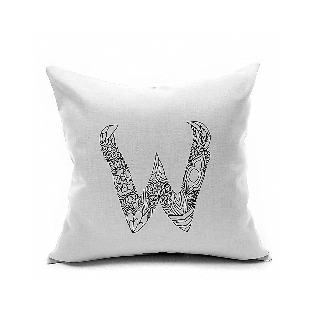 Cotton Flax Pillow Cushion Cover Letter   ZM048 - Mega Save Wholesale & Retail
