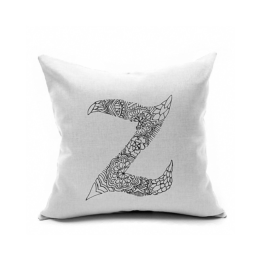 Cotton Flax Pillow Cushion Cover Letter   ZM050 - Mega Save Wholesale & Retail