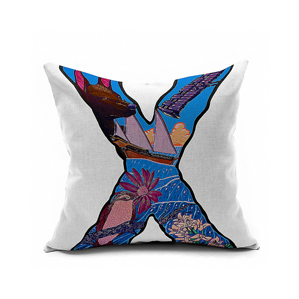 Cotton Flax Pillow Cushion Cover Letter   ZM140 - Mega Save Wholesale & Retail