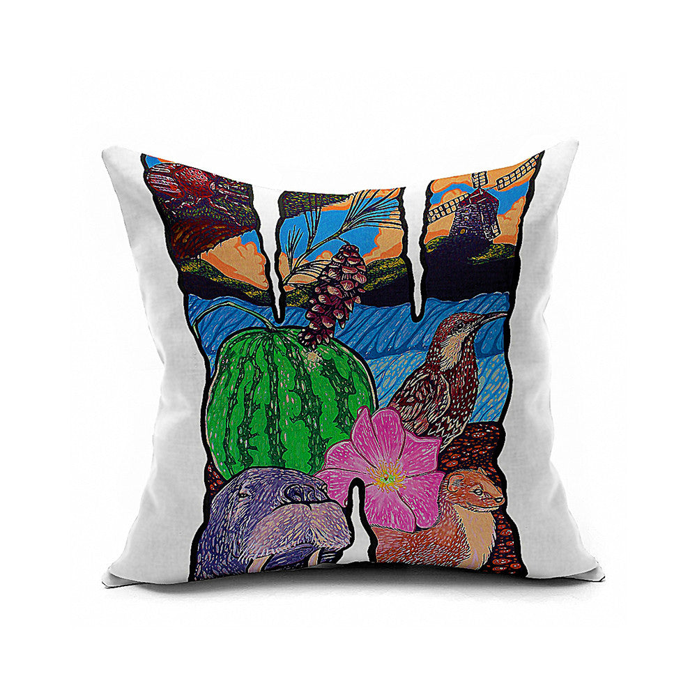 Cotton Flax Pillow Cushion Cover Letter   ZM141 - Mega Save Wholesale & Retail